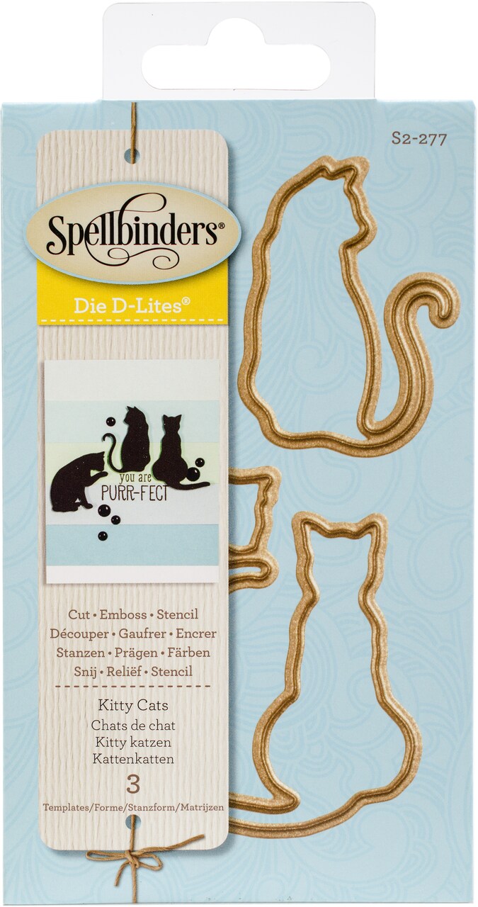 Spellbinders Shapeabilities Die D-Lites-Kitty Cats 1.15" To 1.85"